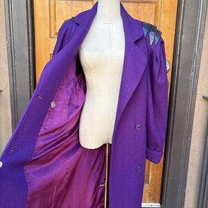 Vintage 80s Purple Snakeskin Trench Coat - sz Large